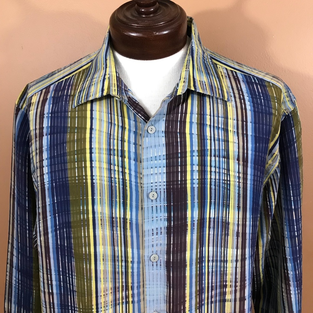 Jhane Barnes long sleeved striped shirt size 2XL